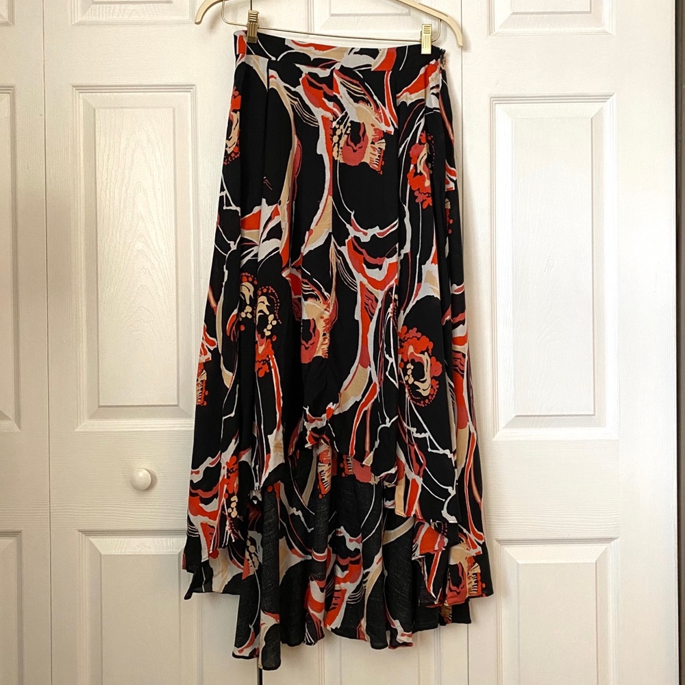 Free People High Low Hem Printed Skirt